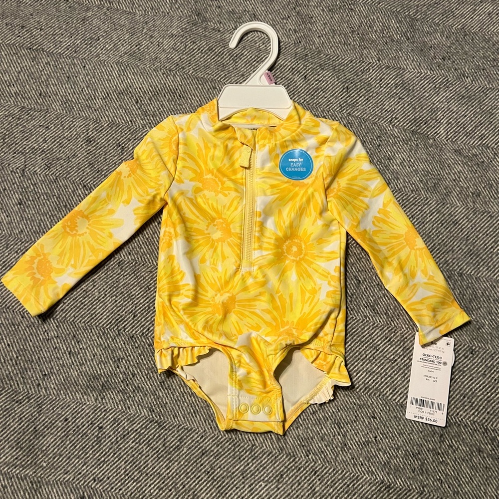 Carter's Yellow Swimwear Long Sleeve